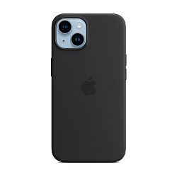 Клип-кейс (накладка) Apple Silicone Case MagSafe реплика для Apple iPhone 14 силикон, чёрный