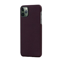 Клип-кейс (накладка) Pitaka MagEZ Case для Apple iPhone 11 Pro Max кевлар (арамид), чёрно-красный (плетение "шахматы")