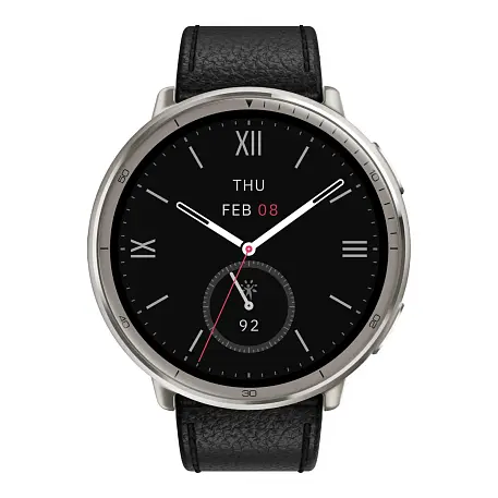 Умные часы Xiaomi Amazfit Active 2 (Round) Premium Version серебристый (чёрный ремешок) - 2