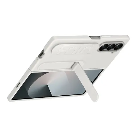 Клип-кейс (накладка) Samsung Silicone Case для Samsung Galaxy Z Fold 6 силикон, белый - 5