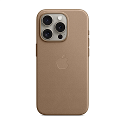 Клип-кейс (накладка) FineWoven Case MagSafe для Apple iPhone 15 Pro ткань, силикон, серо-коричневый