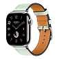 Умные часы Apple Watch Hermes Series 11 42mm GPS + Cellular Silver Titanium Case Vert Peppermint Single Tour Strap (with Orange Hermès Sport band)