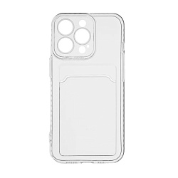 Клип-кейс (накладка) с визитницей для Apple iPhone 13 Pro Max силикон, прозрачный