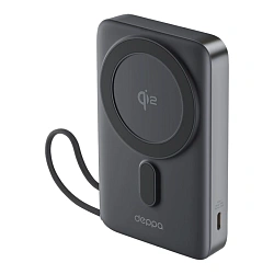 Внешний аккумулятор с беспроводной зарядкой Deppa NRG Magsafe Qi2 10000 мАч 15 Вт серый
