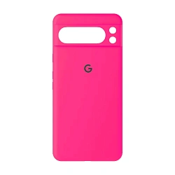 Клип-кейс (накладка) Silicone cover закрытый для Google Pixel 9 Pro XL силикон, ярко-розовый