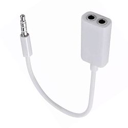 Аудиокабель Kin KY-39 (3.5mm mini Jack to 3.5mm mini Jack x2), белый