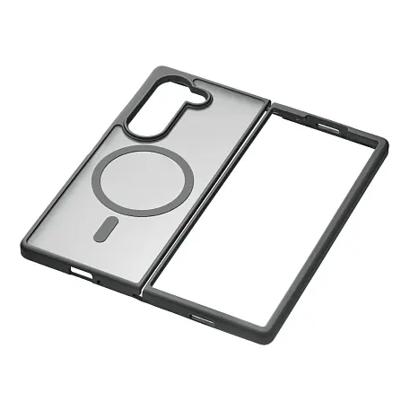 Клип-кейс (накладка) uBear Cloud Mag Case для Samsung Galaxy Z Fold 7 поликарбонат, термополиуретан, затемнённый с чёрной рамкой - 3