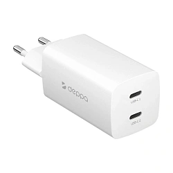 Сетевое зарядное устройство Deppa Wall Charger GaN 65 Вт белый
