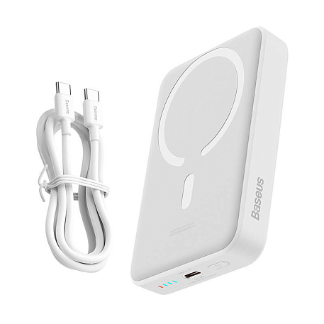 Внешний аккумулятор с беспроводной зарядкой Baseus Magnetic Mini Wireless Fast Charge 10000 мАч 30 Вт белый - 4