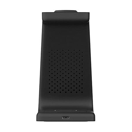 Беспроводное зарядное устройство Breaking 3 in 1 Charging Stand DS03 20 Вт (Уценка) чёрный (удовлетворительное состояние, царапины и потертости на корпусе, сильно повреждена упаковка) - 3
