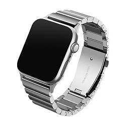 Блочный браслет UNIQ Strova для Apple Watch 44 / 45 / 46 / 49mm сталь серебристый