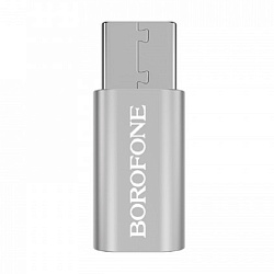 Адаптер-переходник Borofone BV5 (Micro USB to Lightning), серебристый