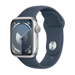 Умные часы Apple Watch Series 9 45mm GPS Silver Aluminum Case Storm Blue Sport Band