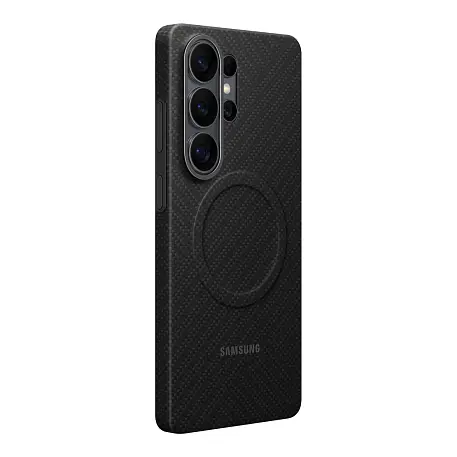 Клип-кейс (накладка) Samsung Carbon Magnet Case для Samsung Galaxy S26 Ultra арамидное волкно, алюминий, поликарбонат, чёрный - 2