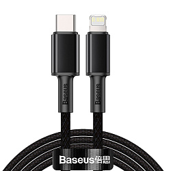 Дата-кабель Baseus High Density Braided Type-C to Lightning 2 м, чёрный