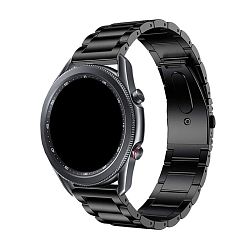 Блочный браслет ZN37 (раскладывающаяся клипса) для Samsung Watch 22mm титан чёрный (пятибусиновый)