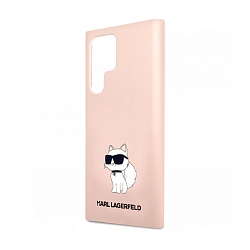 Клип-кейс (накладка) CG Mobile Lagerfeld Karl для Samsung Galaxy S24 Ultra силикон, "NFT 3D Choupette" розовый