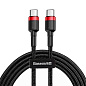 Дата-кабель Baseus Cafule PD2.0 Type-C to Type-C 1 м, чёрный с красным