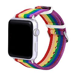 Ремешок с рисунком для Apple Watch 38 / 40 / 41 / 42mm текстиль радужный