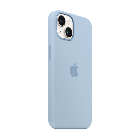 Клип-кейс (накладка) Silicone Case MagSafe для Apple iPhone 14 силикон, голубой - 3