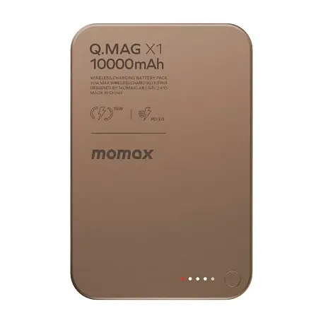 Внешний аккумулятор с беспроводной зарядкой Momax Q.Mag X1 10000 мАч 15 Вт (Уценка) песочный (хорошее состояние, мелкие царапины) - 2