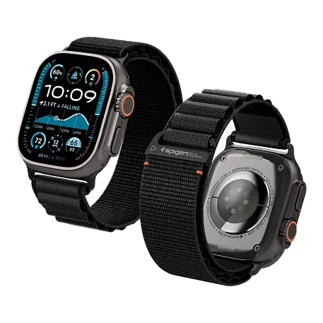 Ремешок Spigen WBF1 для Apple Watch 44 / 45 / 46 / 49mm нейлон чёрный - 2