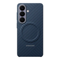 Клип-кейс (накладка) Samsung Carbon Magnet Case для Samsung Galaxy S26 арамидное волкно, алюминий, поликарбонат, тёмно-синий