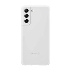 Клип-кейс (накладка) Samsung Silicone cover для Samsung Galaxy S21 FE поликарбонат, силикон, белый