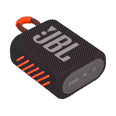 Портативная колонка JBL Go 3 чёрный с оранжевым - 3