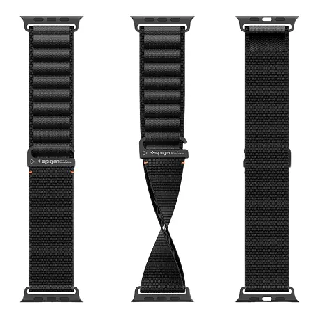 Ремешок Spigen WBF1 для Apple Watch 44 / 45 / 46 / 49mm нейлон чёрный - 4
