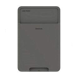 Кардхолдер Baseus Back Stick Silicone Card Bag для смартфона универсальный силикон, тёмно-серый