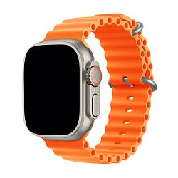 Ремешок Ocean Band для Apple Watch 44 / 45 / 46 / 49mm силикон оранжевый