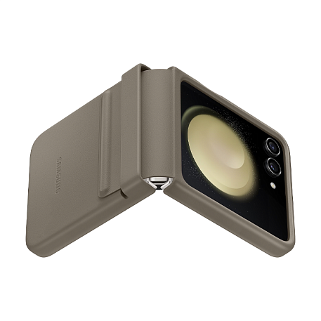 Клип-кейс (накладка) Samsung Eco-Leather Case для Samsung Galaxy Z Flip 5 экокожа, серо-коричневый - 5