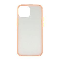 Клип-кейс (накладка) Shell для Apple iPhone 13 Mini пластик, прозрачный с розовой рамкой