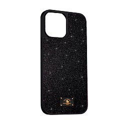 Клип-кейс (накладка) Santa Barbara Nuro для Apple iPhone 11 Pro силикон, чёрный с блёстками