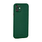 Клип-кейс (накладка) K-DOO Air Carbon для Apple iPhone 12 Mini карбон, тёмно-зелёный
