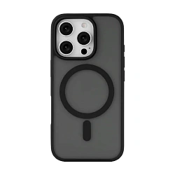 Клип-кейс (накладка) uBear Cloud Mag Case для Apple iPhone 16 Pro Max полиуретан, поликарбонат, затемнённый с чёрной рамкой