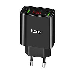 Сетевое зарядное устройство Hoco C25A с индикатором 12 Вт, чёрный