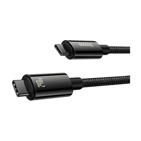 Дата-кабель Baseus Tungsten Gold Fast Charging 240W Type-C to Type-C 2 м, чёрный - 2