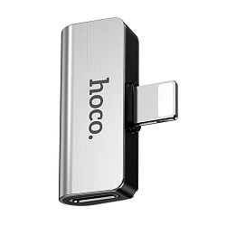 Адаптер-переходник Hoco LS24 (Lightning to Lightning x2), серебристый