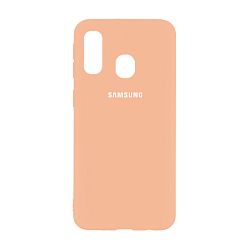 Клип-кейс (накладка) Silicone cover для Samsung Galaxy A40 силикон, пудровый