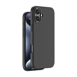 Клип-кейс (накладка) Deppa Liquid Silicone Magsafe для Apple iPhone 16 силикон, чёрный