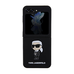 Клип-кейс (накладка) CG Mobile Lagerfeld Karl Head для Samsung Galaxy Z Flip 5 силикон, "NFT 3D Karl" чёрный