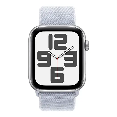 Умные часы Apple Watch SE (2024) 44mm GPS Silver Aluminum Case Blue Cloud Sport Loop One Size - 2
