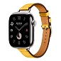 Умные часы Apple Watch Hermes Series 11 42mm GPS + Cellular Silver Titanium Case Sun Single Tour Attelage Strap (with Orange Hermès Sport band)