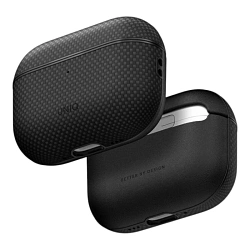 Кобура UNIQ Keva Prime для Apple AirPods Pro 3 полиуретан, кевлар (армид), чёрный