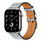 Умные часы Apple Watch Hermes Series 11 42mm GPS + Cellular Silver Titanium Case Bleu Glacier Single Tour Strap (with Orange Hermès Sport band)