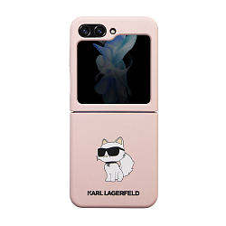 Клип-кейс (накладка) CG Mobile Lagerfeld Karl Head для Samsung Galaxy Z Flip 5 силикон, "NFT 3D Choupette" розовый