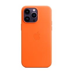 Клип-кейс (накладка) Leather Case MagSafe для Apple iPhone 14 Pro Max кожа, оранжевый