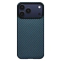 Клип-кейс (накладка) Pitaka Ultra-Slim Case для Apple iPhone 17 Pro Max кевлар (арамид), чёрно-синий (полоска) (KI1706BPM)